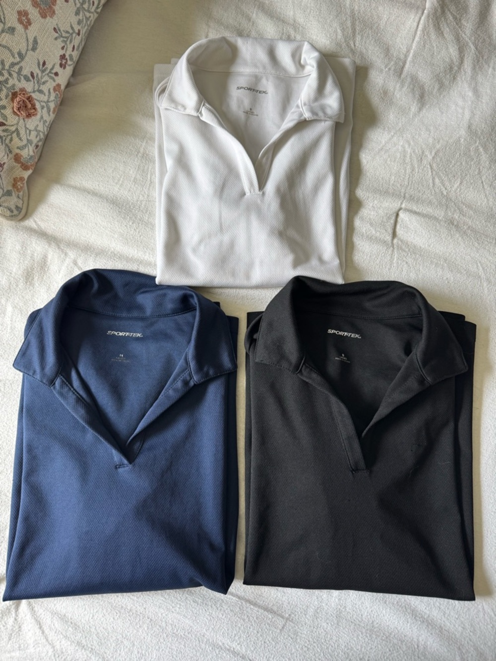 Sport-Tek Short-Sleeve Polo Trio - White, Navy, Black